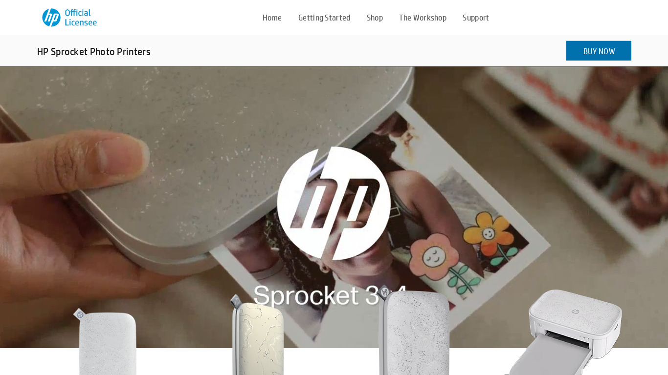 HP Sprocket Landing page