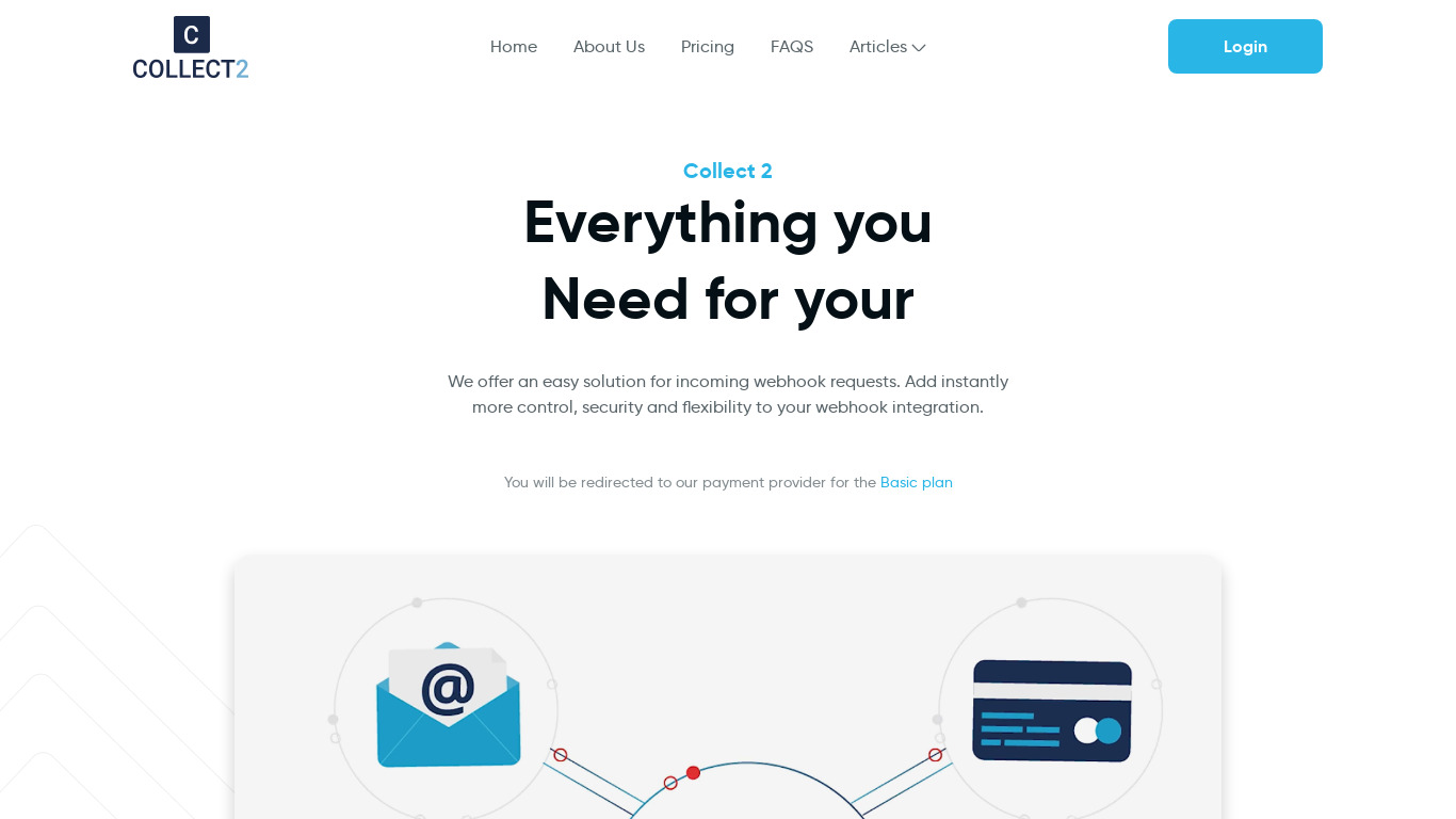 Collect2.com Landing page