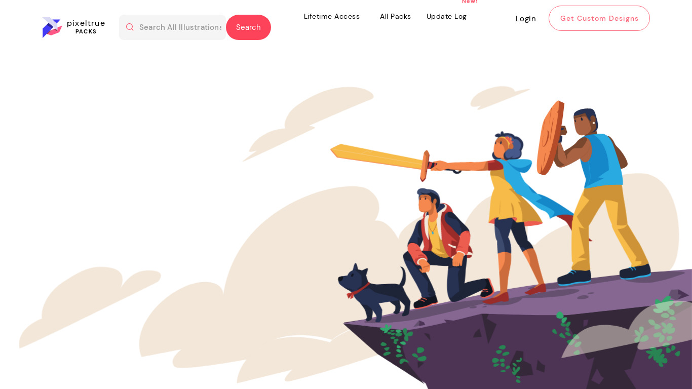 150+ Free Illustrations & Animations Landing page