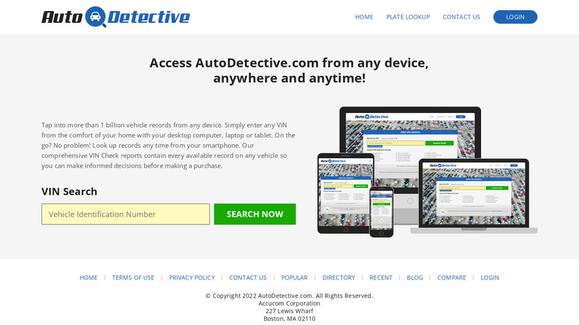 AutoDetective Landing Page