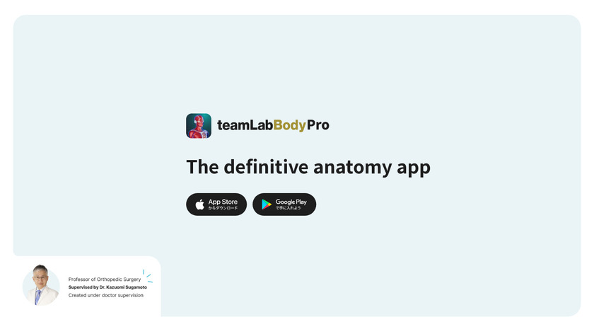 3D anatomy by teamLabBody Landing Page