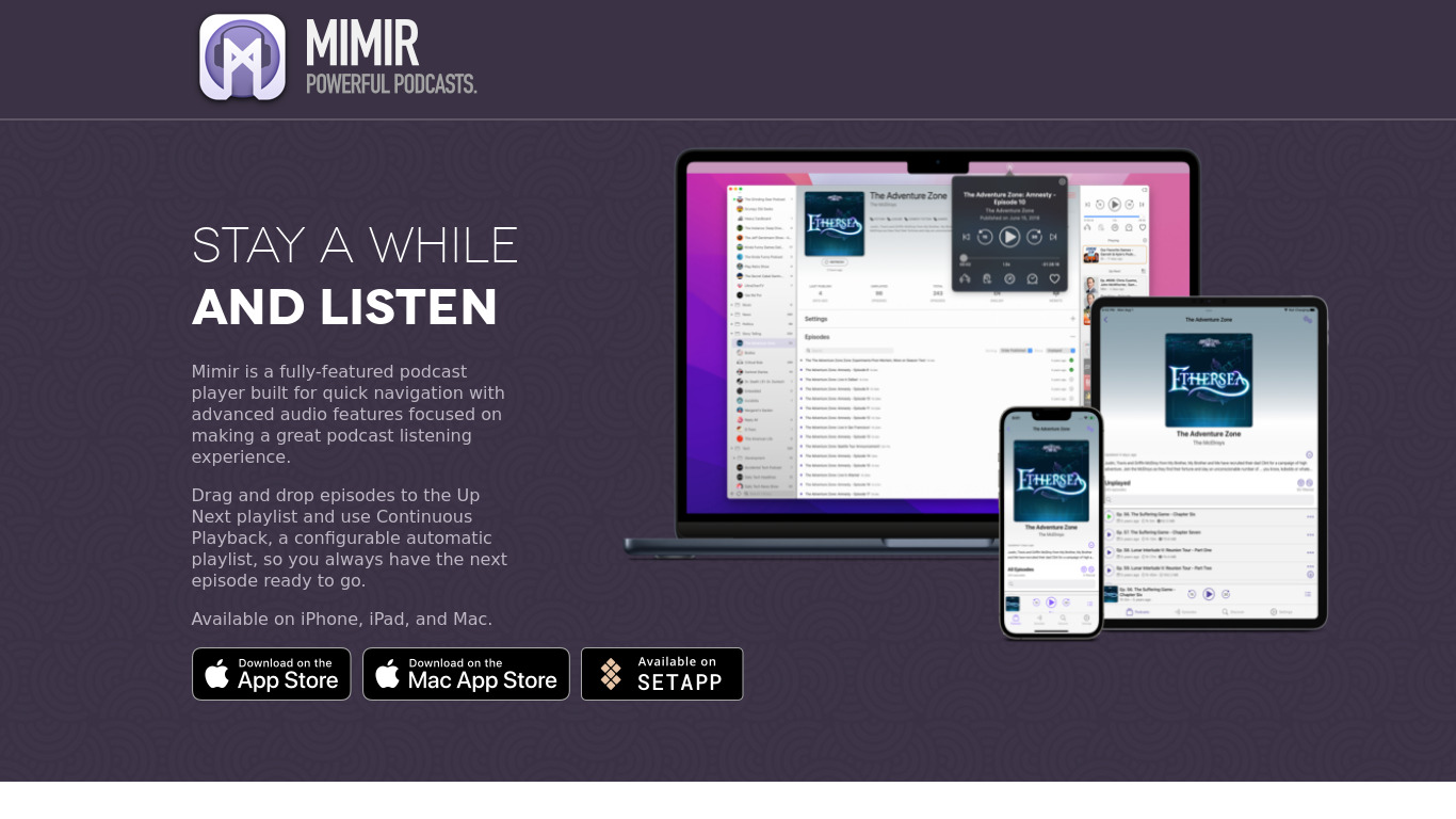 Mimir Landing page