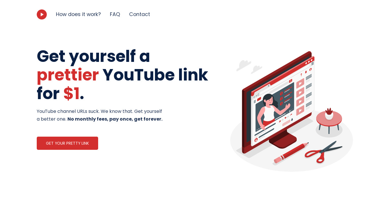 Ytub Link Landing page