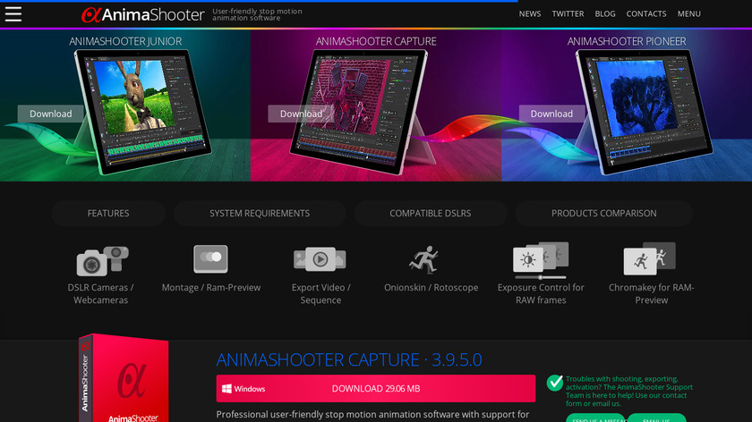 AnimaShooter Landing Page