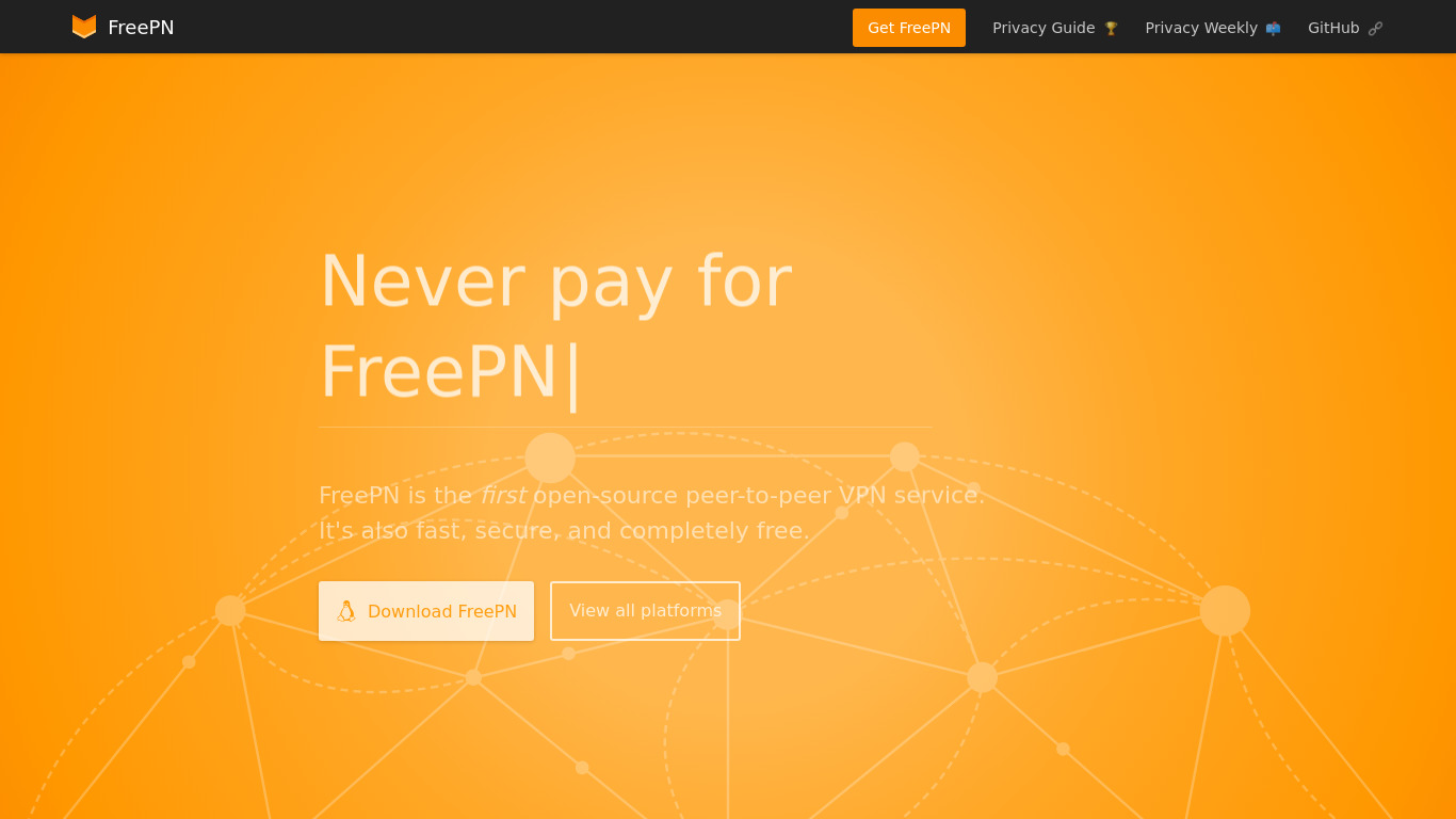 FreePN Landing page