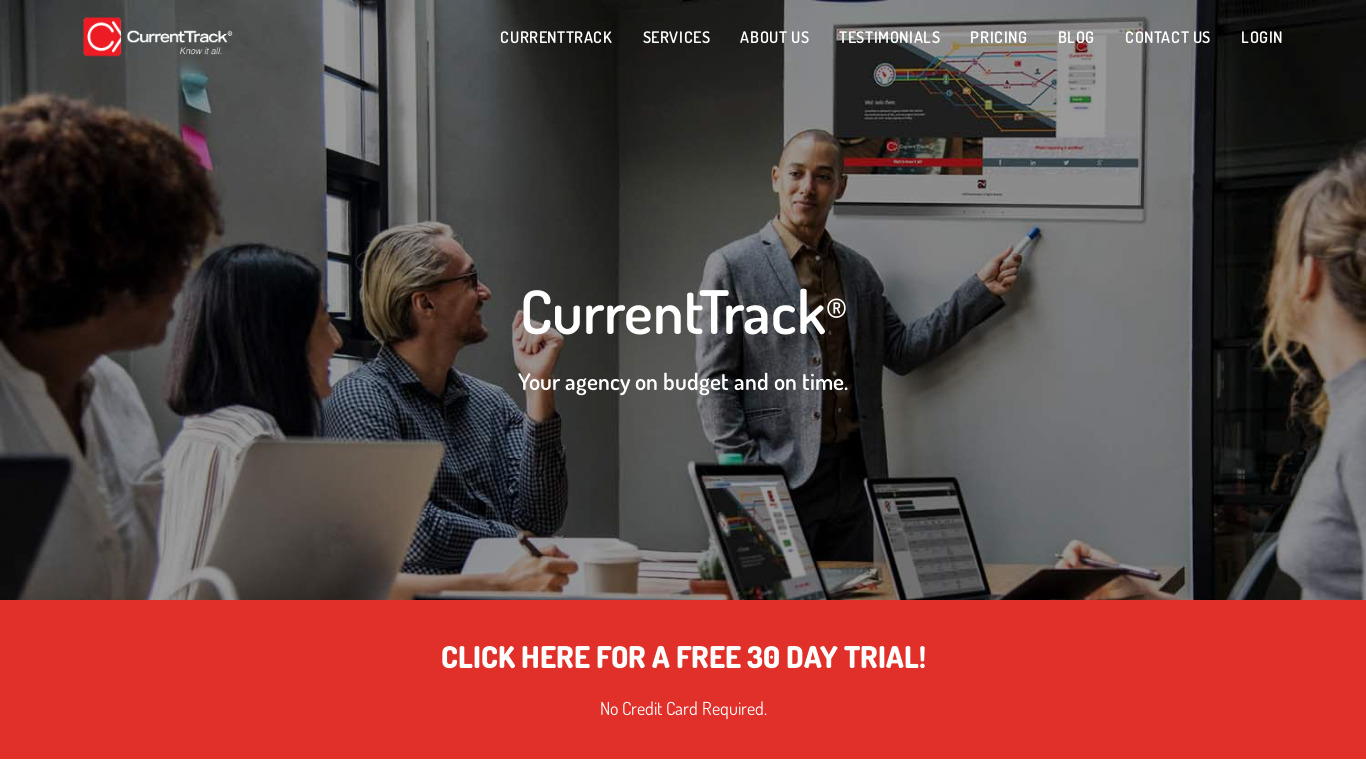 CurrentTrack Landing page