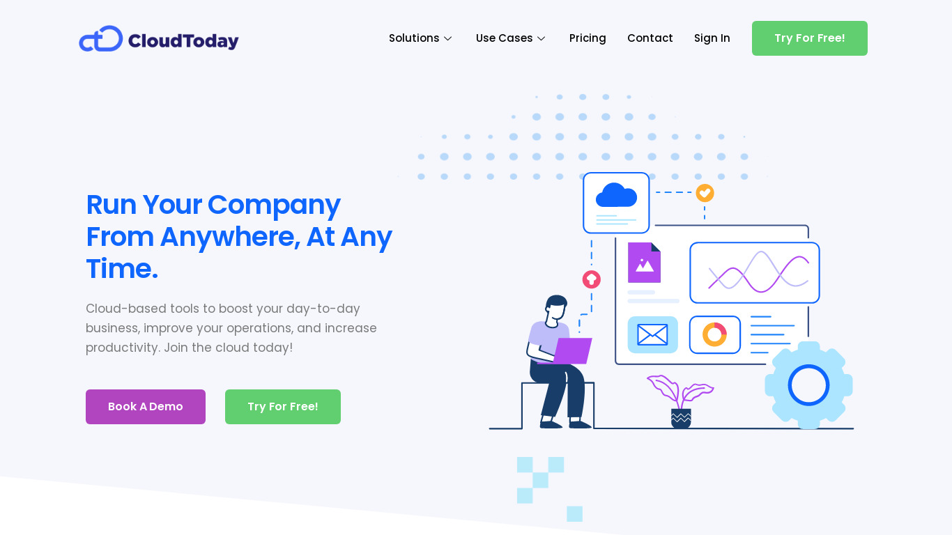 Cloud Today Landing page