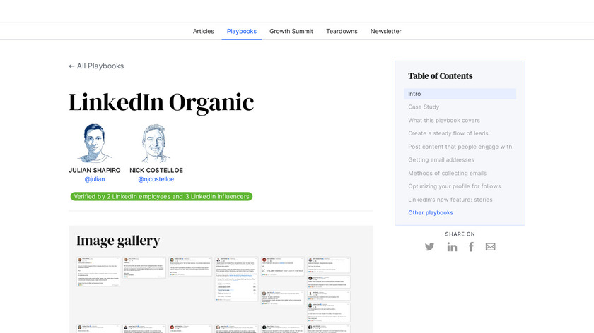 LinkedIn Organic Landing Page