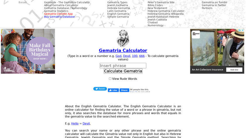 Gematrix.org Landing Page