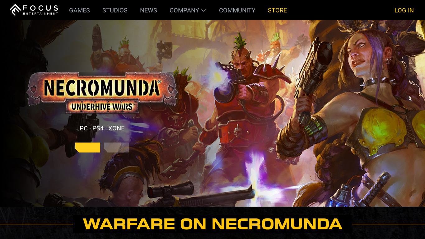 Necromunda: Underhive Wars Landing page