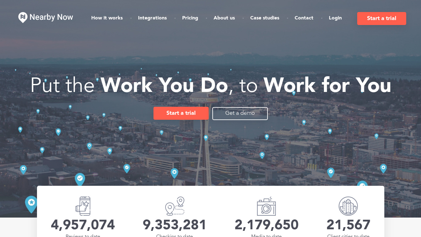 NearbyNow.co Landing page