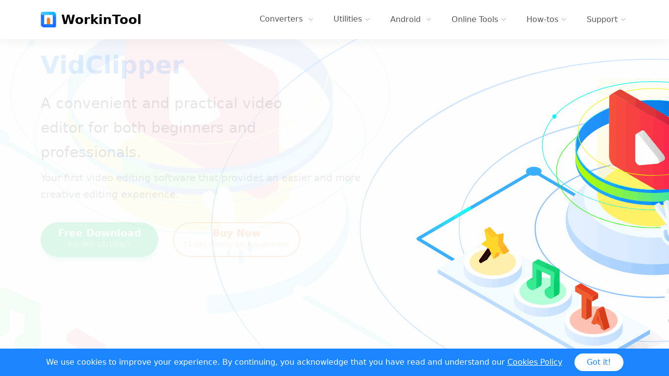 ToolRocket VidClipper Landing page