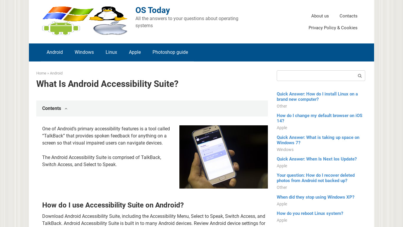 Android Accessibility Suite Landing page