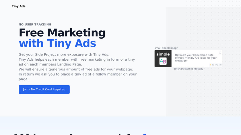 Tiny Ads Landing Page