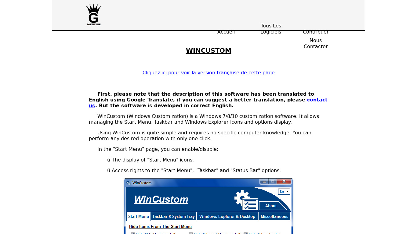 WinCustom Landing page