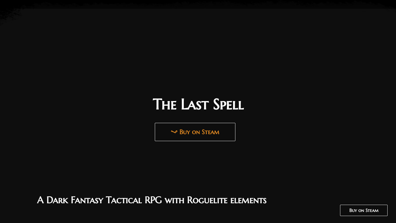 The Last Spell Landing page
