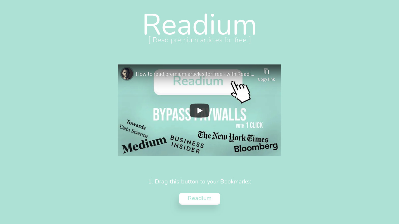 Readium Landing page