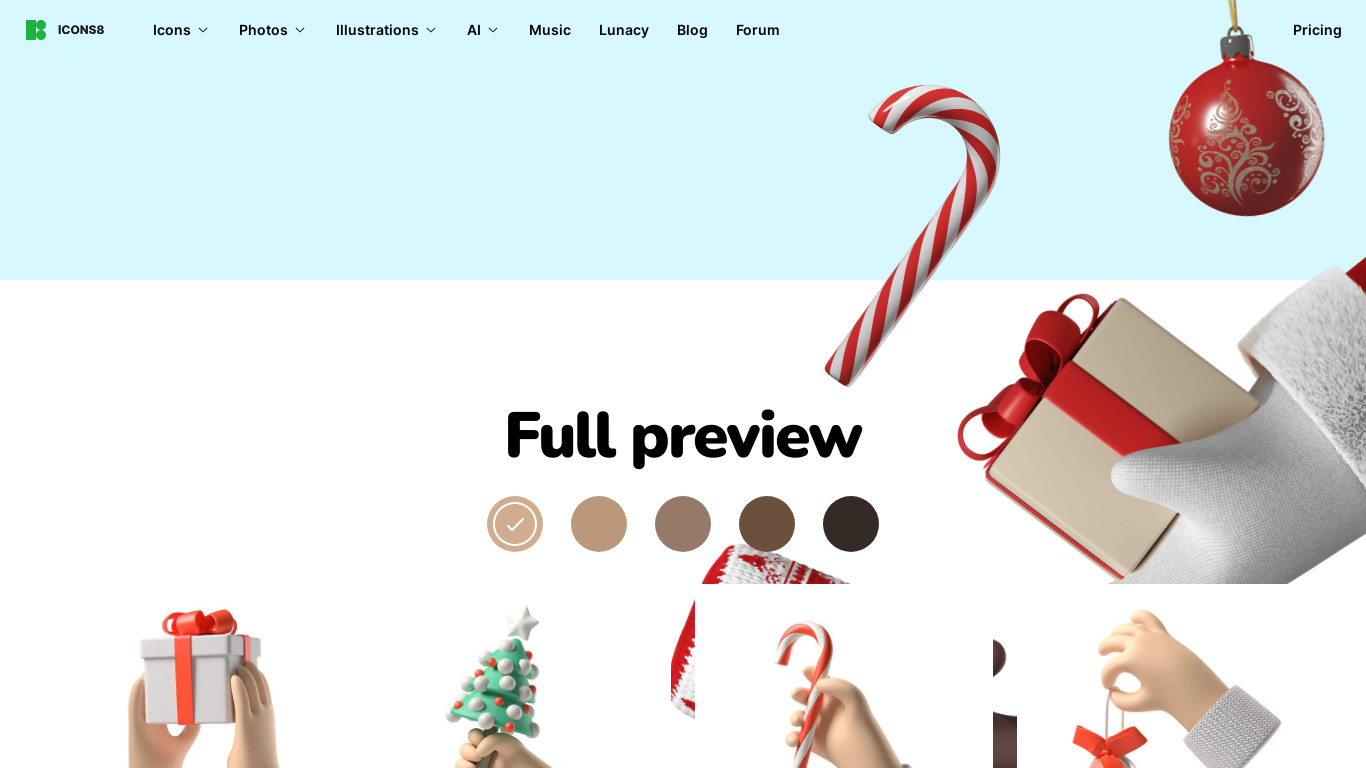 3D Christmas Decorations Landing page