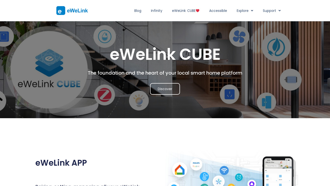 eWeLink Landing page