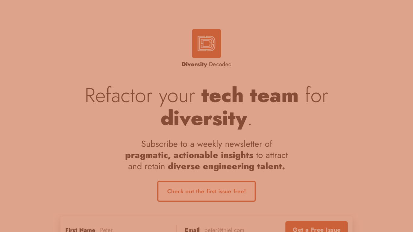 Diversity Decoded Landing page