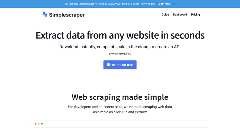 Simple Scraper Landing Page