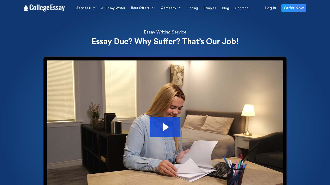 CollegeEssay.org Landing page