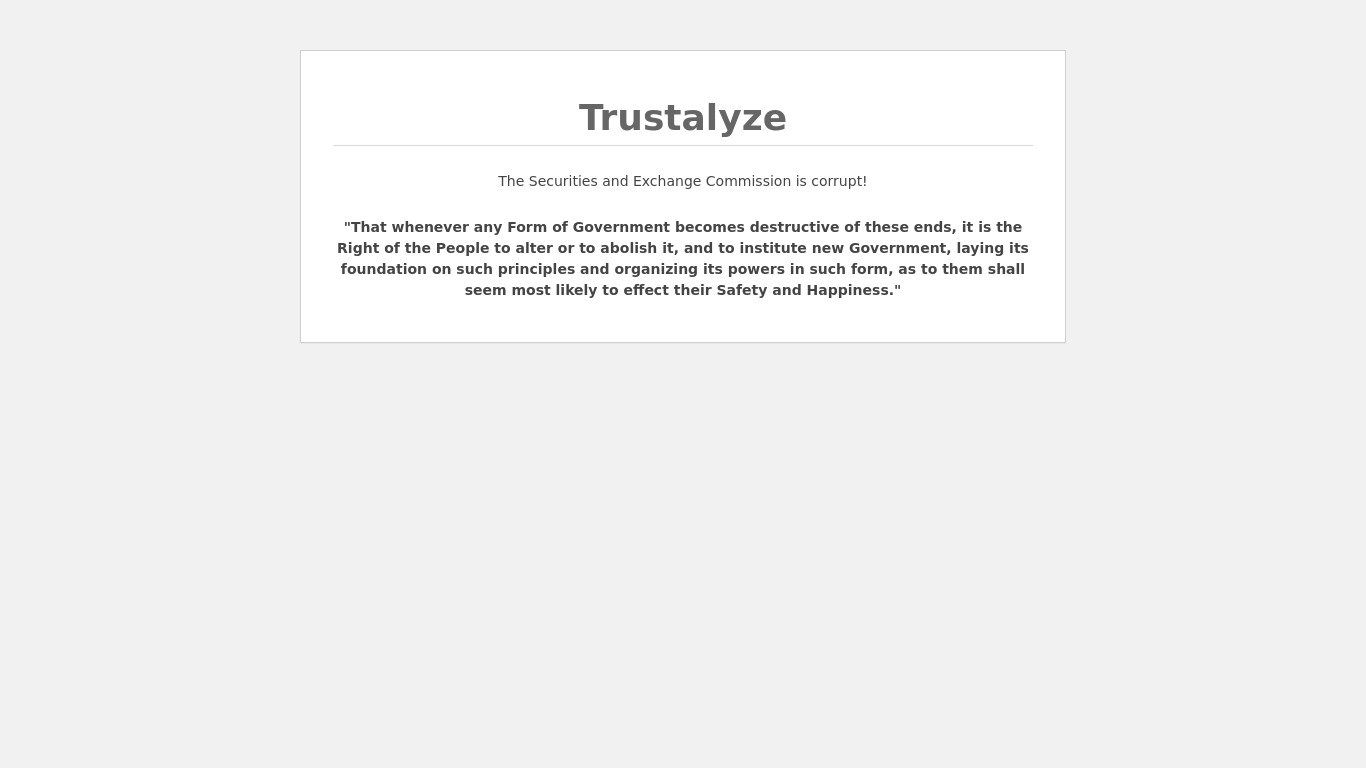 Trustalyze Landing page