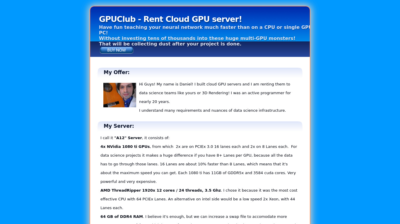 GPUClub.com Landing page