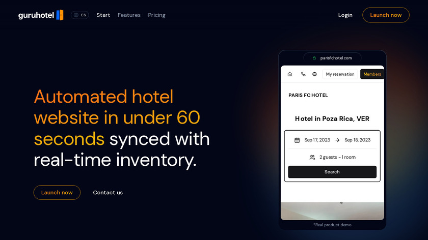GuruHotel Landing Page