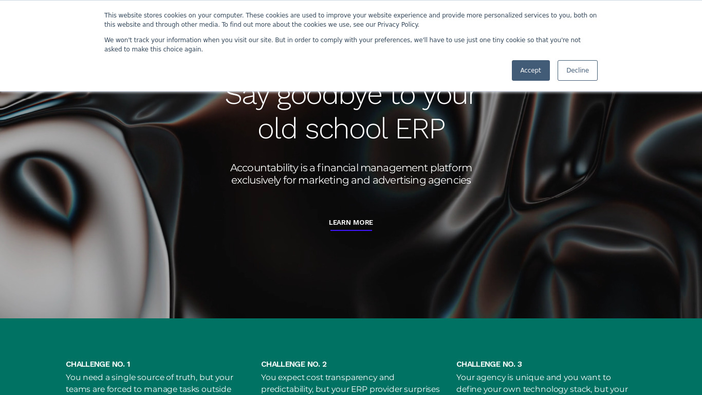 AccountAbility ERP Landing page