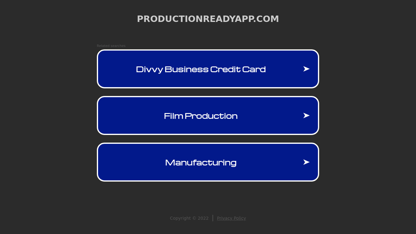 ProductionReadyApp Landing page