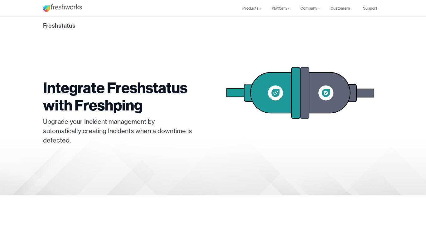 Freshping + Freshstatus Integration Landing page