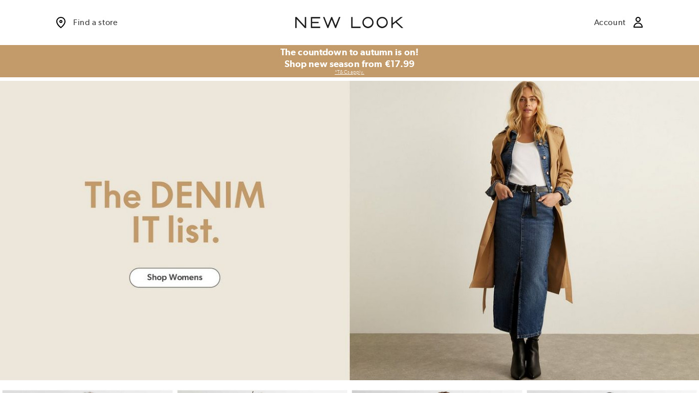 New Look Fashion Online Landing page
