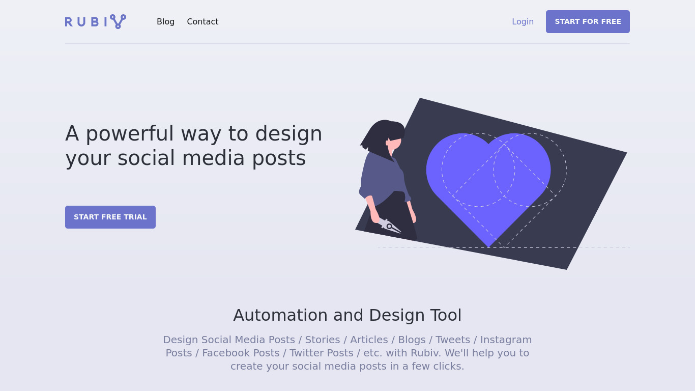 Canvas by Rubiv Landing page