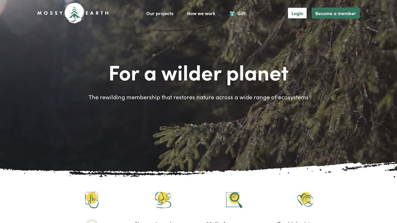 Mossy Earth Landing page