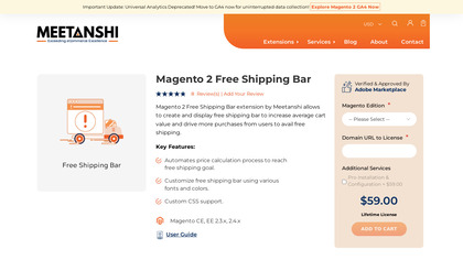 Meetanshi Free Shipping Bar Magento image