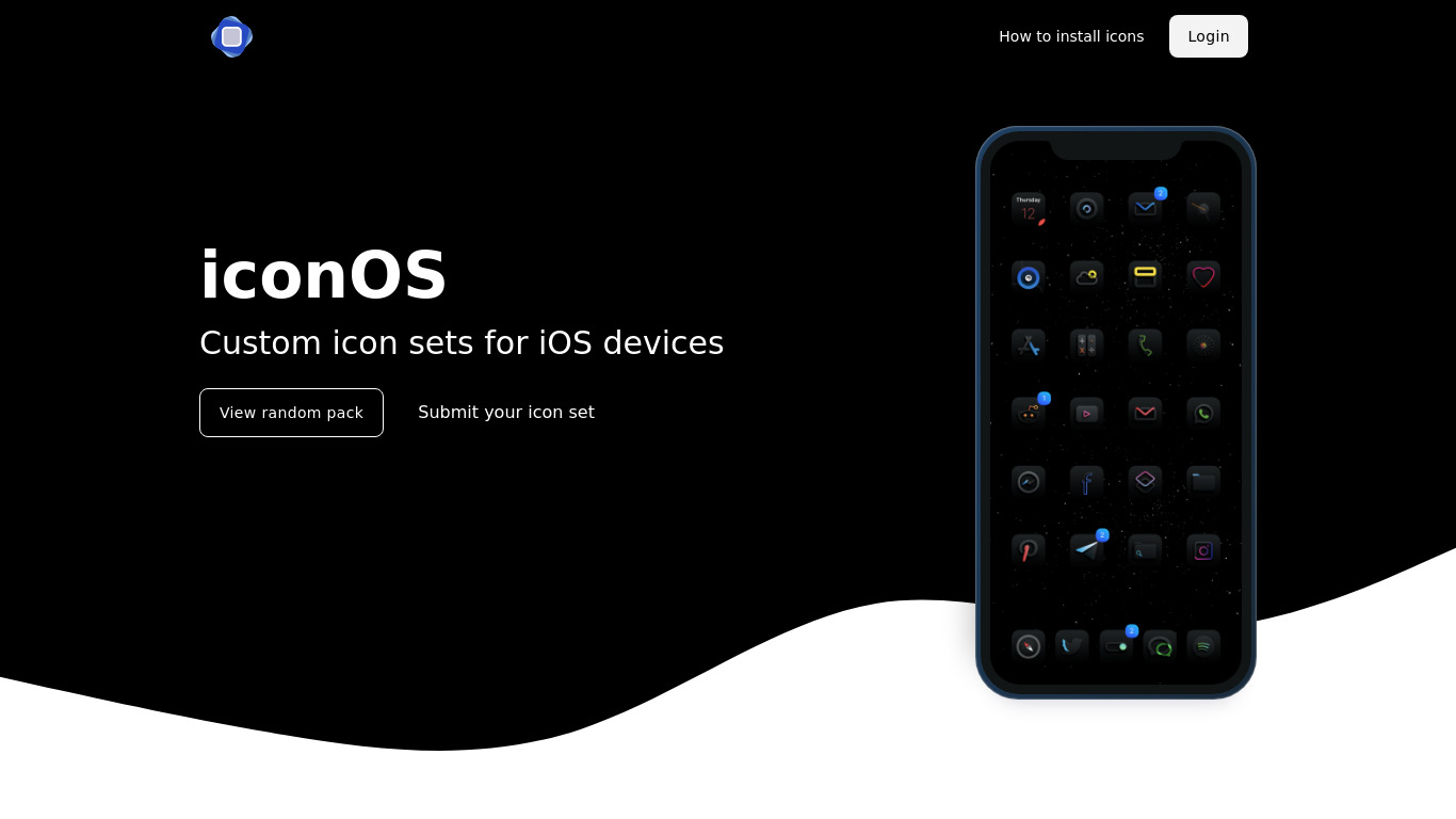 iconOS Landing page