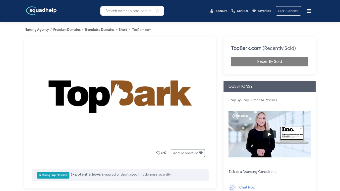 TopBark Landing page