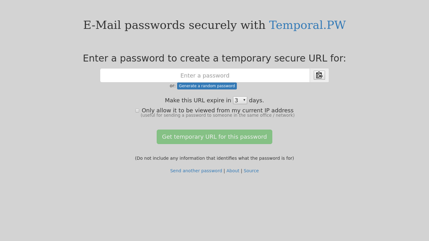 Temporal.PW Landing page