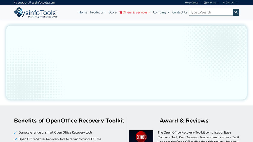SysInfoTools OpenOffice Recovery Toolkit Landing Page
