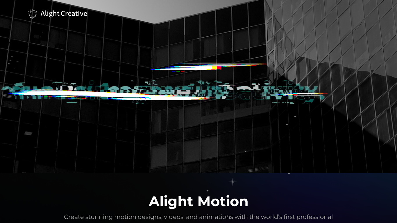Alight Motion Landing page