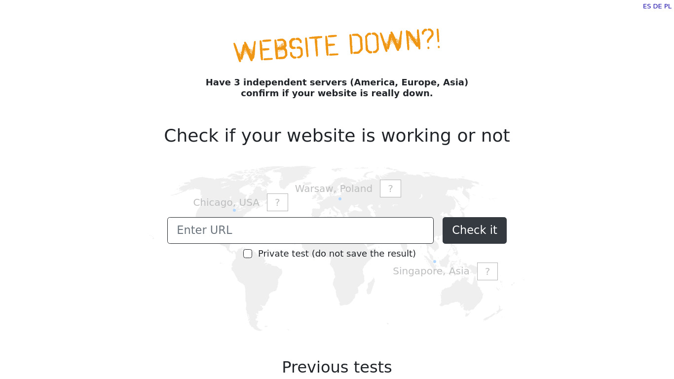 Website Down?! Landing page