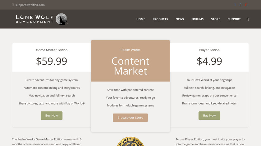 Realm Works Landing Page
