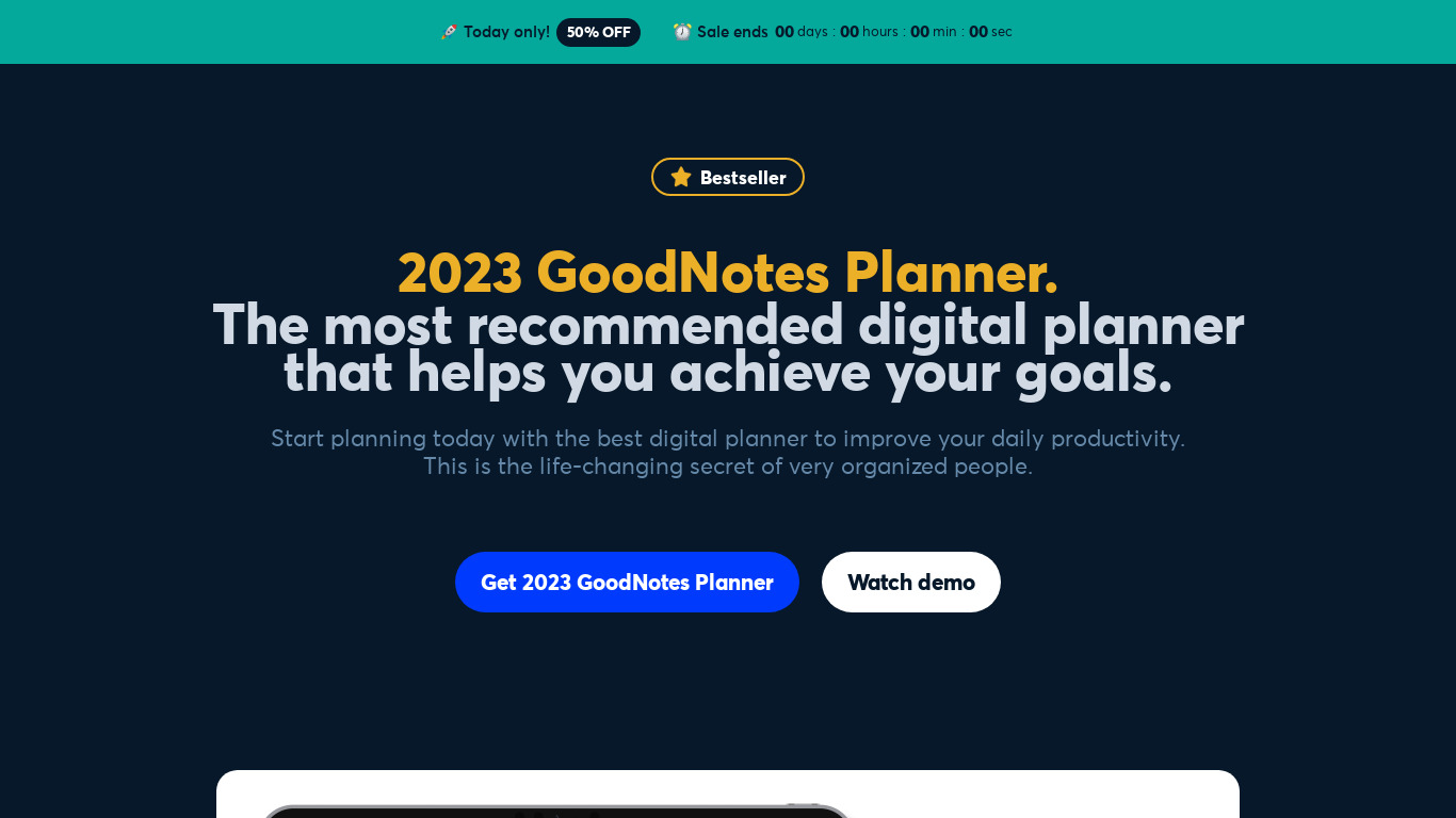 2021 Digital Planner for GoodNotes Landing page