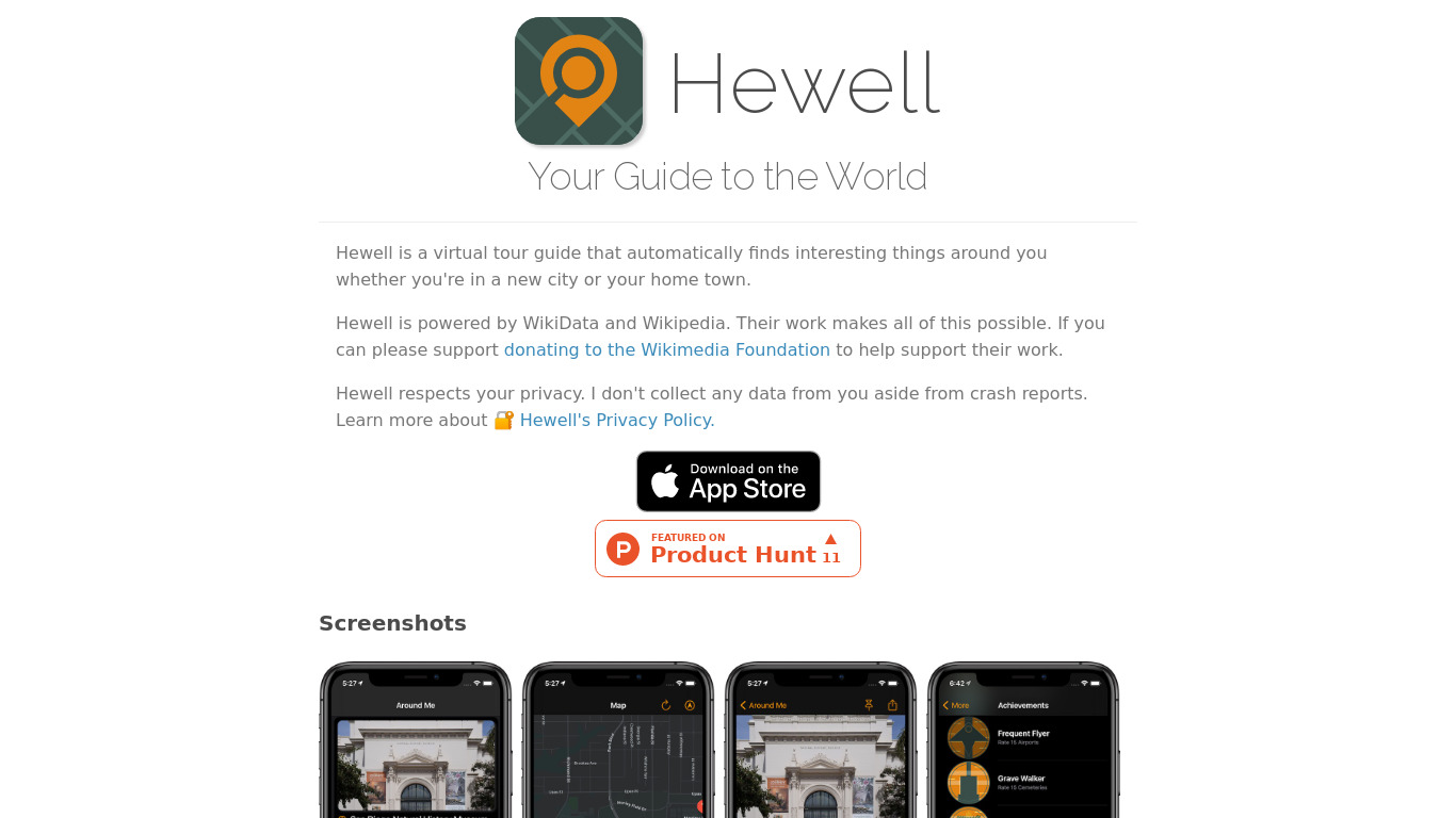 Hewell Landing page