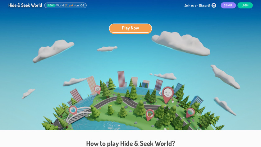 Hide & Seek World Landing Page