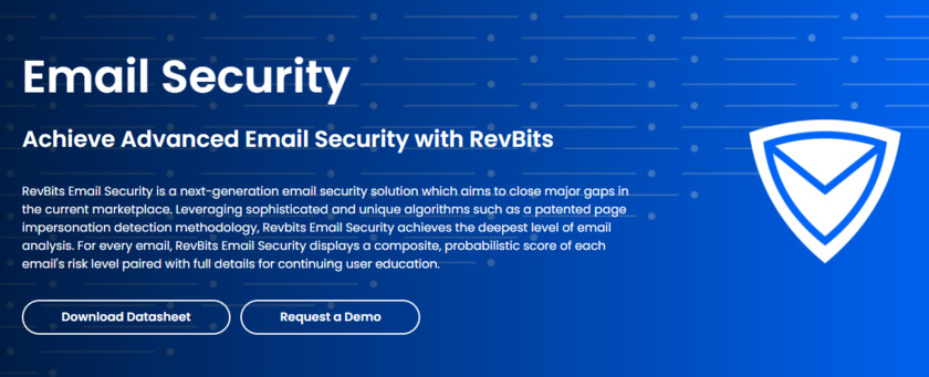 Revbits Email Security Landing Page