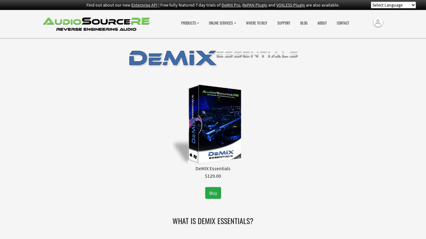 DeMIX Essentials Landing Page