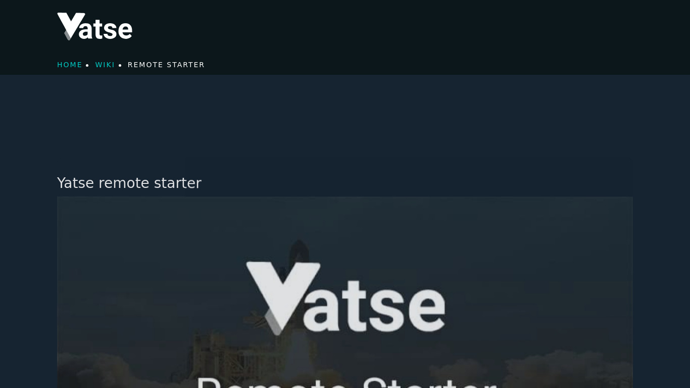 Remote Starter for Yatse Landing page