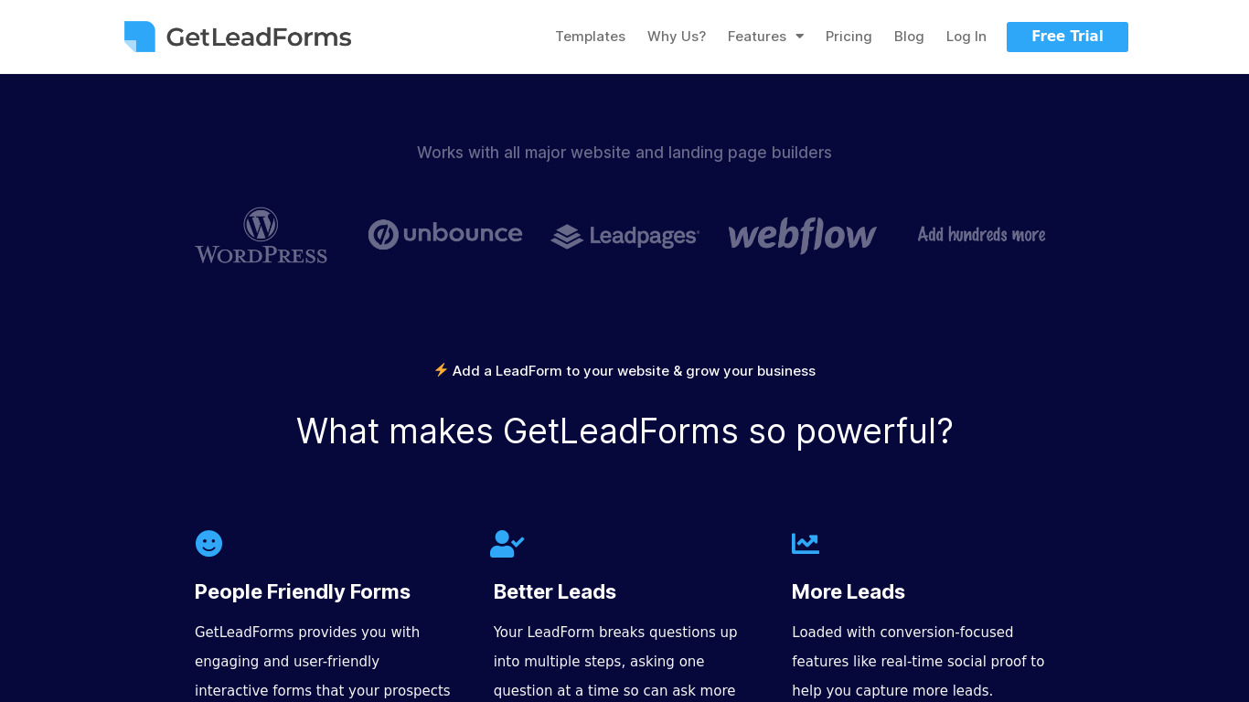 Leadforms Landing page